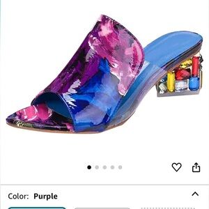 Hengsong gem colorful slip on geo print women’s shoes Sz 40 US 9